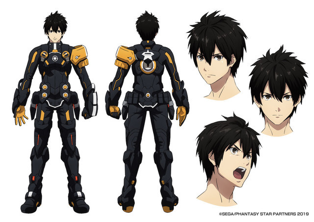A character setting of Ash, the protagonist of the Phantasy Star Online II: Episode Oracle TV anime.