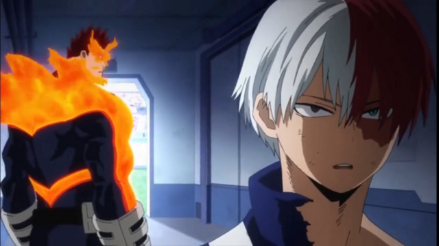 todoroki and endeavor in my hero academia