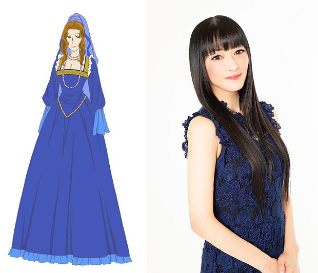 A character visual of Sofia, a noblewoman, and her voice actress, Rie Tanaka, from the upcoming ARTE TV anime.