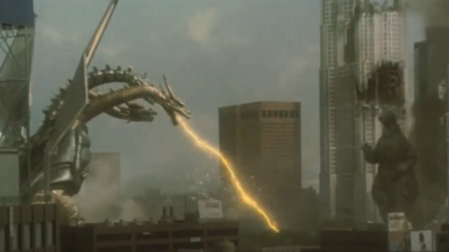 Mecha-King Ghidorah versus Godzilla