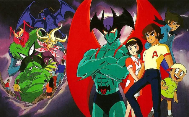 The cast of the Devilman anime-notably absent is manga linch pin Ryo Asuka" width="640" height="395