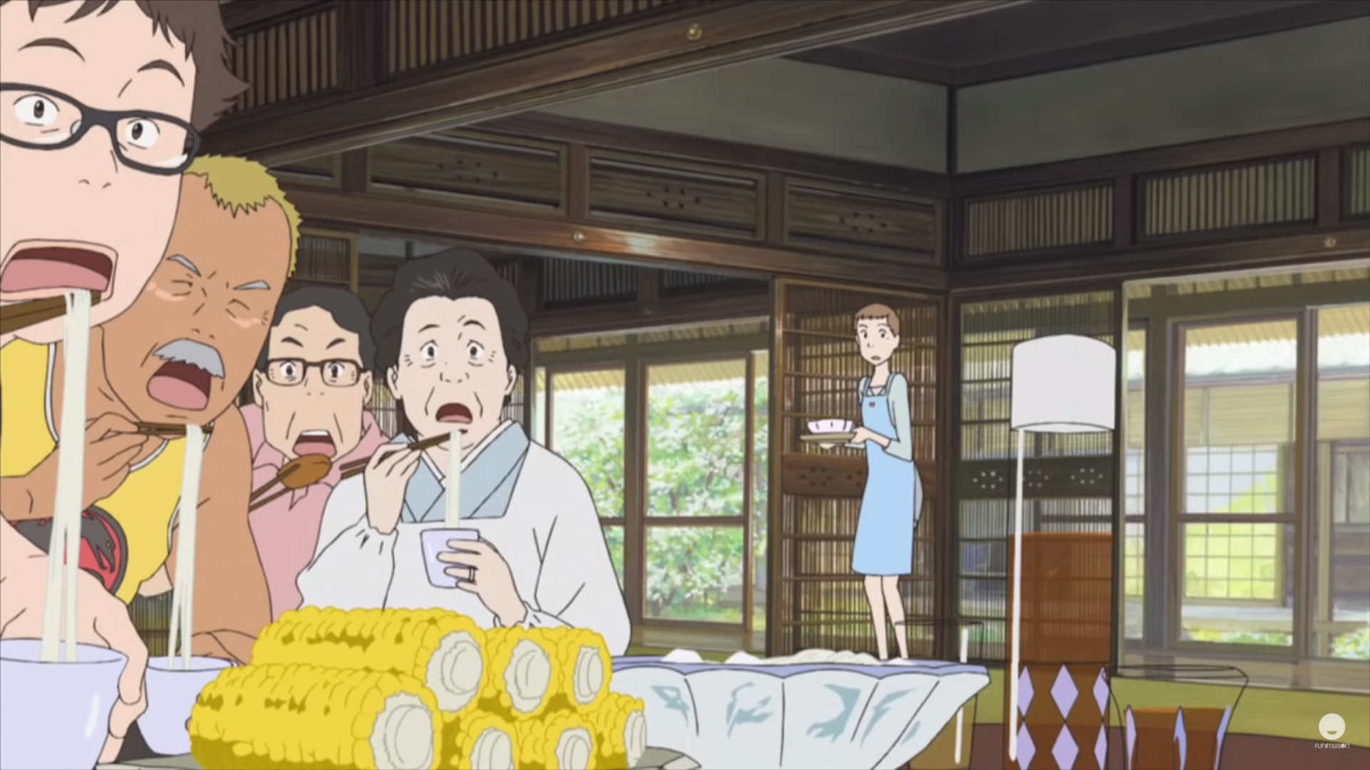 Natsuki's family is stunned as they watch the news, Summer Wars
