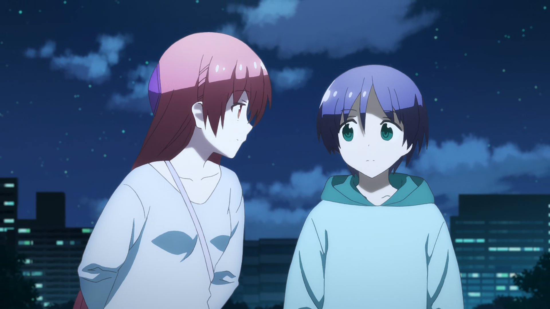 Tsukasa and Nasa being all couple-like, TONIKAWA