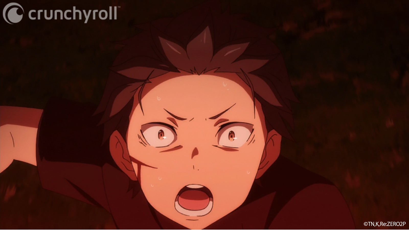 Natsuki Subaru attempts to flee from a murderous Rem in a scene from the Re: ZERO -Starting Life in Another World- TV anime.