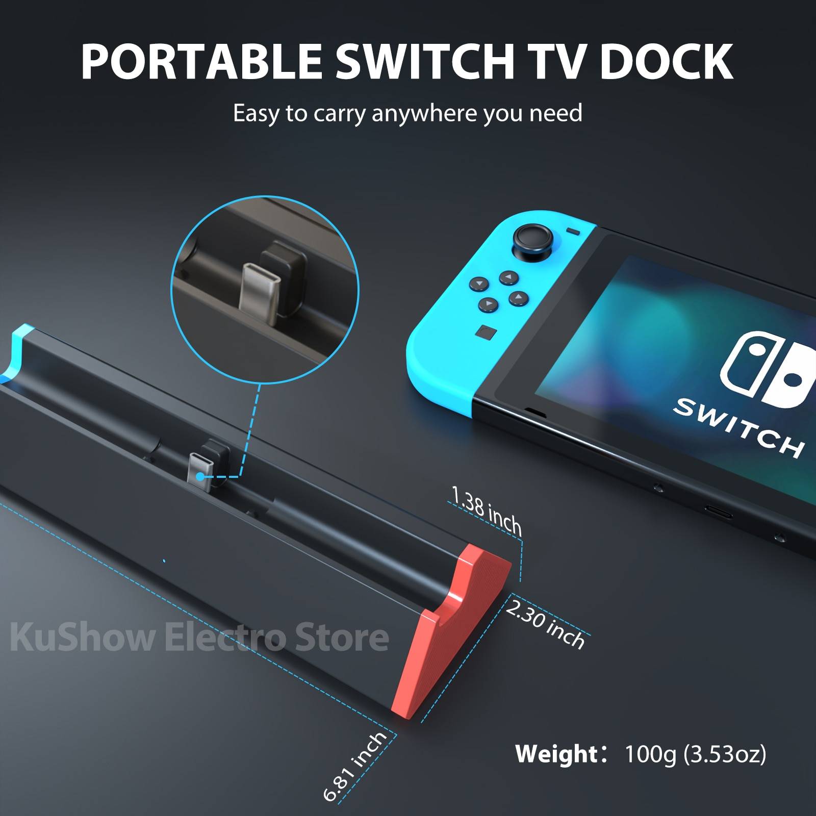  Antank Switch Dock Set Compatible with Nintendo Switch, 3 in 1  Pack Switch Docking Station with HDMI Cable & AC Adapter Charger Support  4K/1080P/720 TV Dock : Video Games